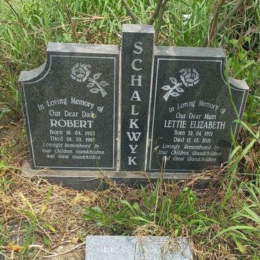SCHALKWYK Robert 1923-1987 & Lettie Elizabeth 1921-2001 :: VAN SCHALKWYK Gera? Vic? -200?