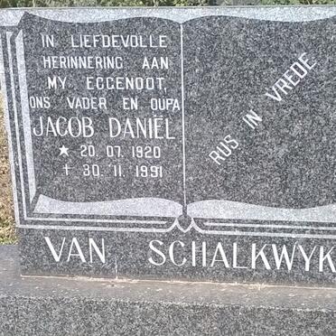 SCHALKWYK Jacob Daniel, van 1920-1991