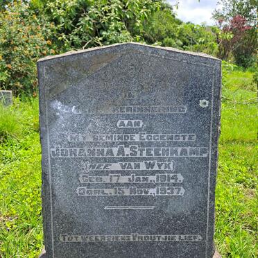 STEENKAMP Johanna A. nee VAN WYK 1914-1937
