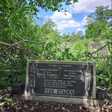 STADEN Marthinus J.P., van 1900-1980 & Dorothy Elizabeth 1903-1972