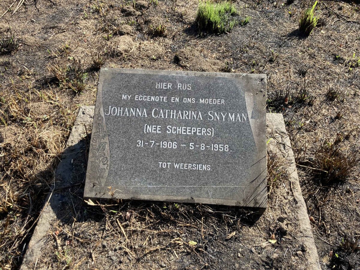 SNYMAN Johanna Catharina nee SCHEEPERS 1906-1958