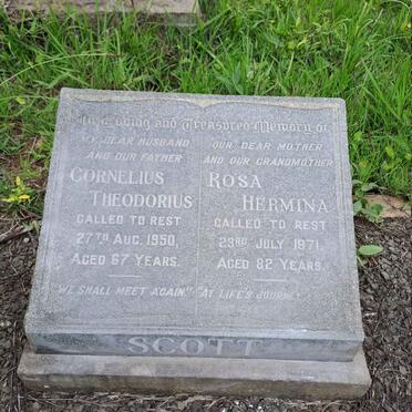 SCOTT Cornelius Theodorius -1950 & Rosa Hermina -1971