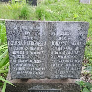 SCHOLTZ Johannes Adolf 1905-1953 & Louisa Petronella 1913-1988