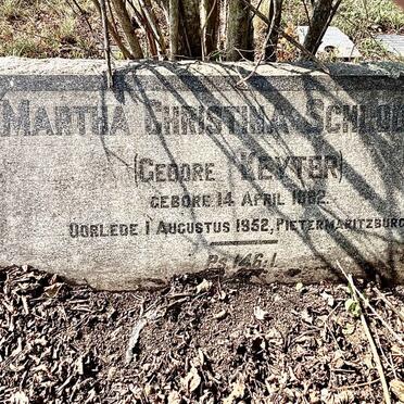 SCHLODDER Martha Christina nee KEYTER 1882-1952