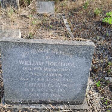 TOKELOVE William -1949 & Elizabeth Ann -1961