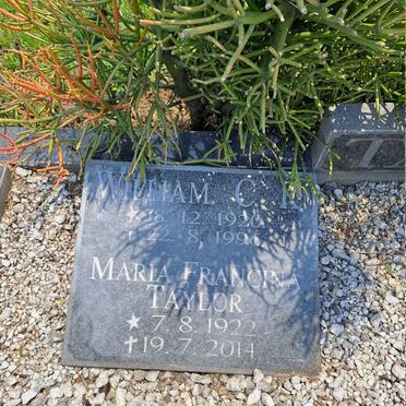 TAYLOR William C.R. 1920-1996 & Maria Francina 1922-2014 