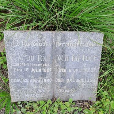 TOIT W.H., du 1883-1953 & C.M. BRONKHORST 1887-1960