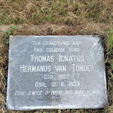 TONDER Thomas Ignatus Hermanus, van 1907-1932