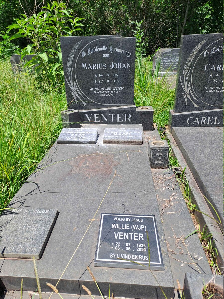 VENTER Marius Johan 1965-1985 :: VENTER Willie W.J.P. 1936-2023