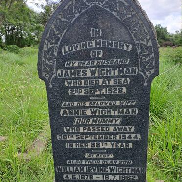 WIGHTMAN James -1928 & Annie -1944 :: WIGHTMAN William Irving 1878-1962