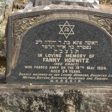 HORWITZ Fanny nee KRAUT -1924