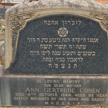 COHEN Ann Gertrude -1944