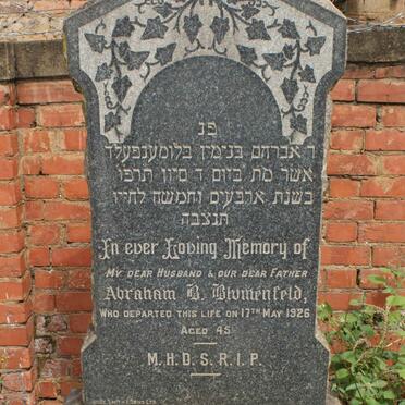 BLUMENFELD Abraham B. -1926