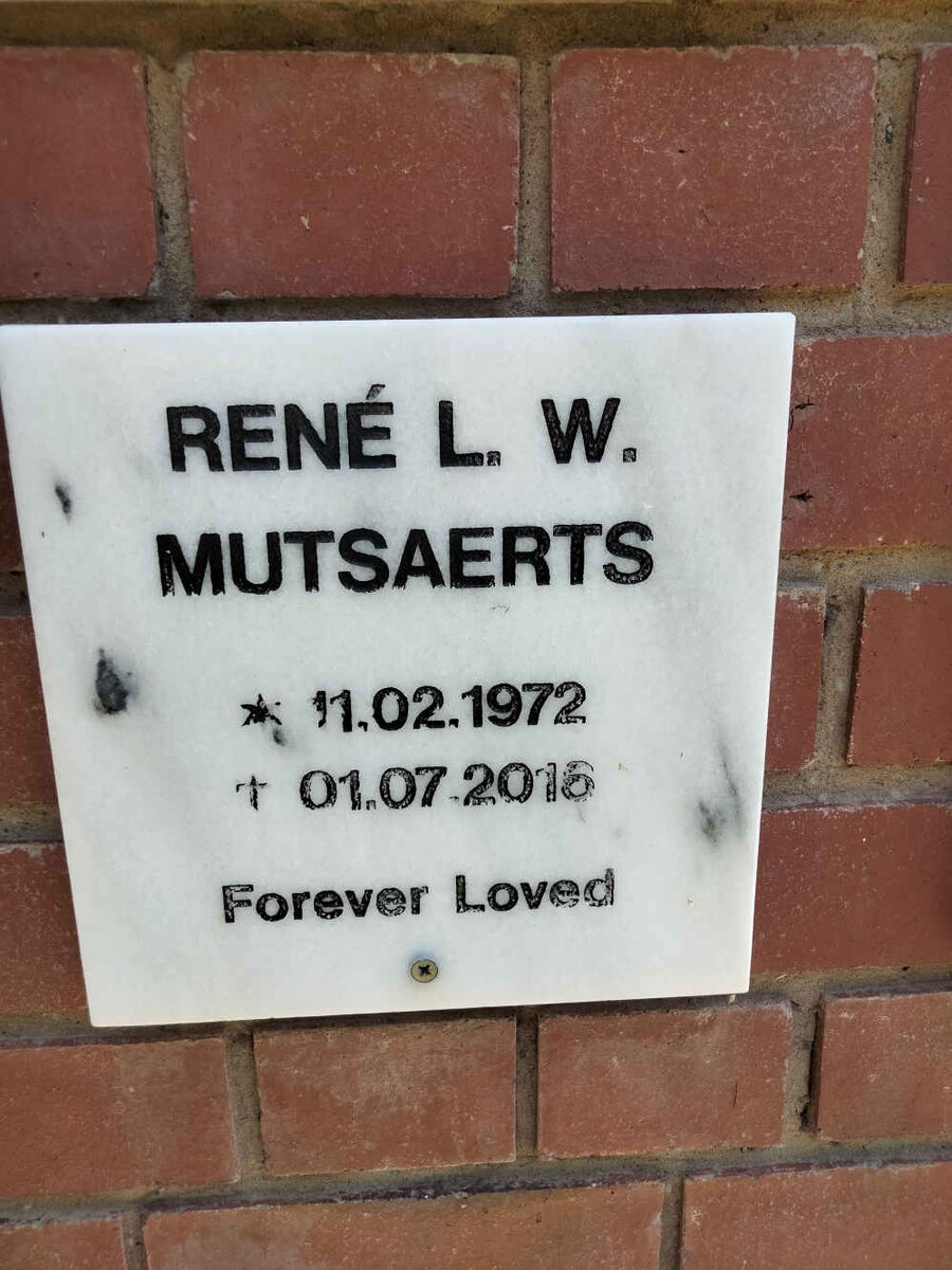 MUTSAERTS Rene L.W. 1972-2016