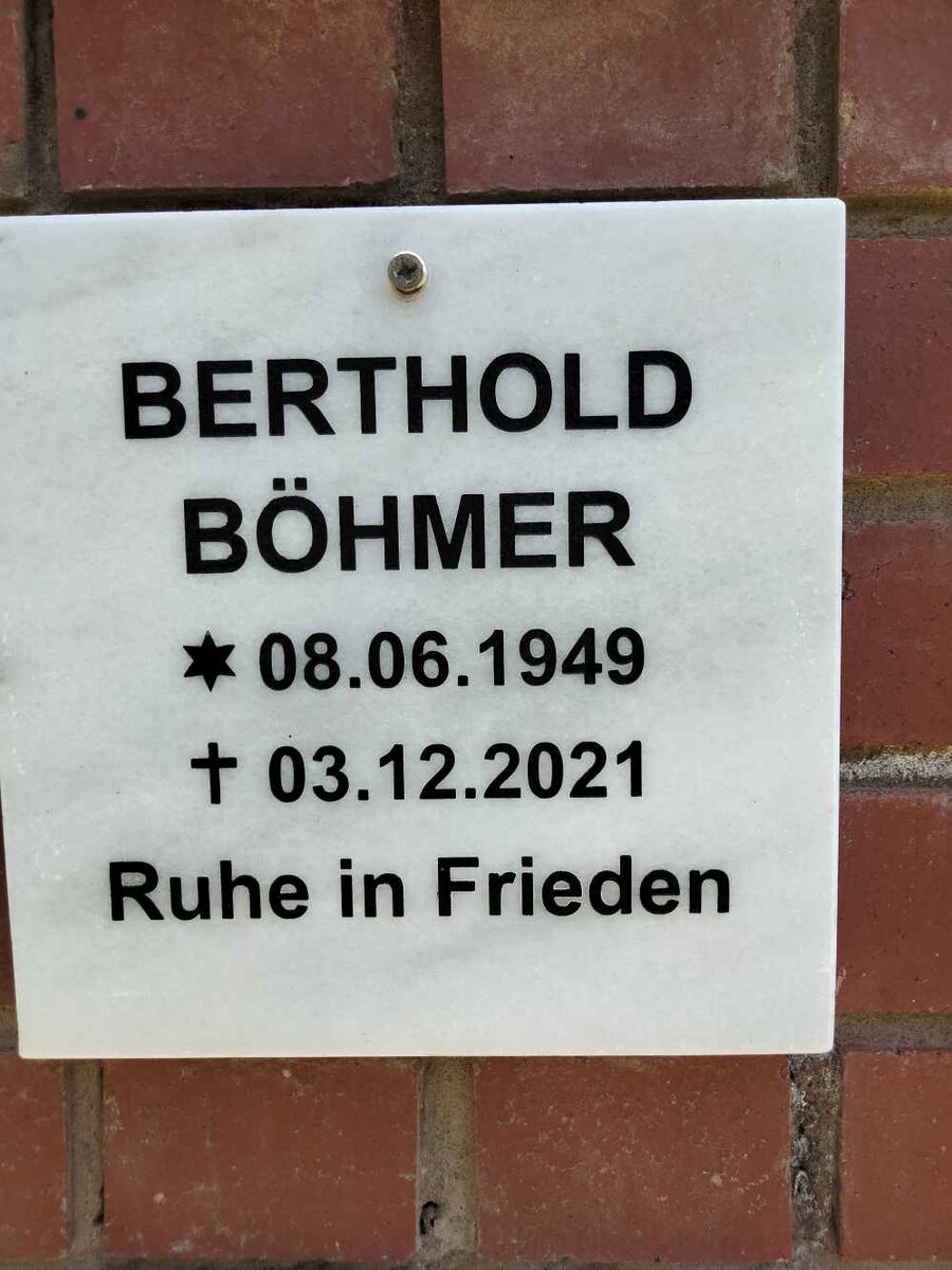 BOHMER Berthold 1949-2021