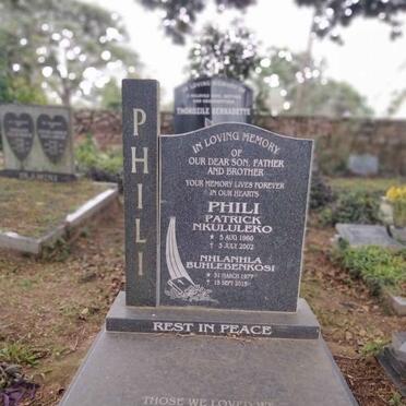 PHILI Patrick Nkululeko 1960-2002 & Nhlanhla Buhlebenkosi 1977-2015
