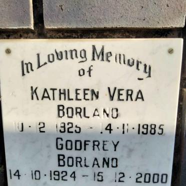 BORLAND Godfrey 1924-2000 &amp; Kathleen Vera 1925-1985
