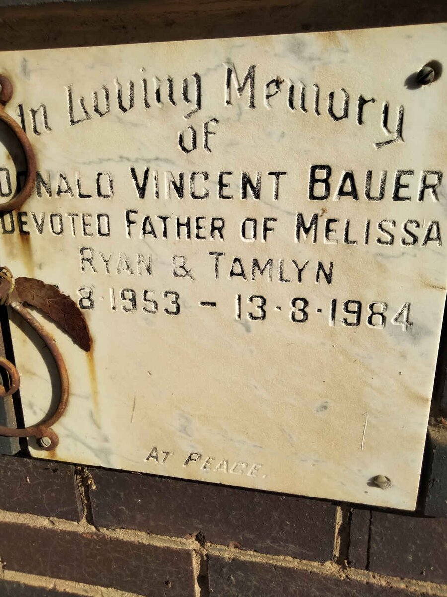 BAUER Donald Vincent 1953-1984