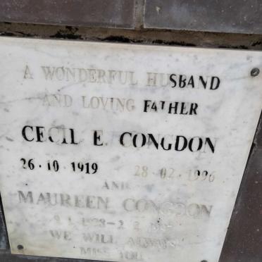 CONGDON Cecil E. 1919-1996 &amp; Maureen 1928-1997