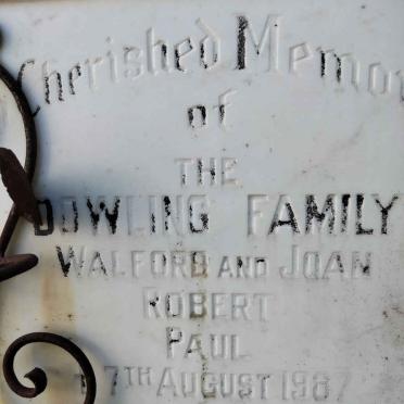 DOWLING Walford &amp; Joan -1987 :: WALFORD Robert -1987 :: WALFORD Paul -1987