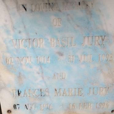 JURY Victor Basil 1914-1993 &amp; Frances Marie 1916-1996