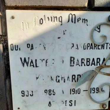 KLINGHARD? Walter 190?-1985 &amp; Barbara 1910-199?