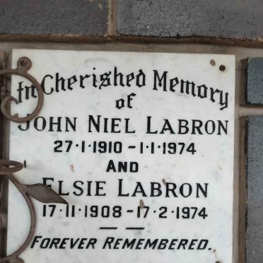 LABRON John Niel 1910-1974 &amp; Elsie 1908-1974