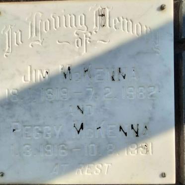 MCKENNA Jim 1919-1982 &amp; Peggy 1916-1991