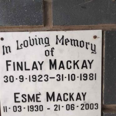 MACKAY Finlay 1923-1981 &amp; Esme 1930-2003