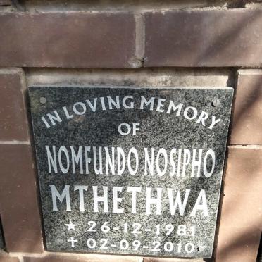 MTHETHWA Nomfundo Nosipho 1981-2010