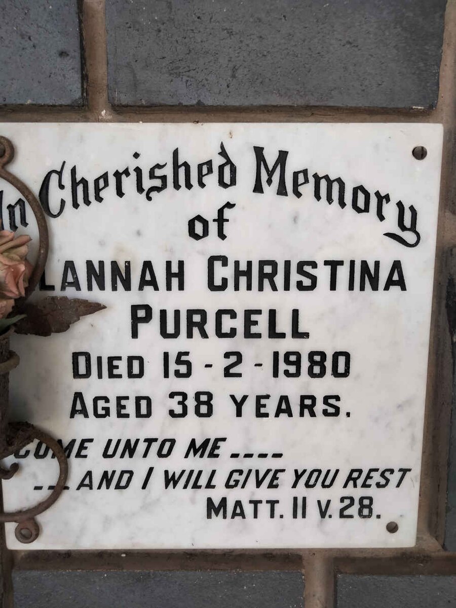 PURCELL ?lannah Christina -1980