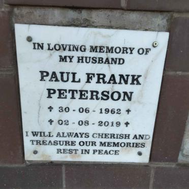 PETERSON Paul Frank 1962-2019