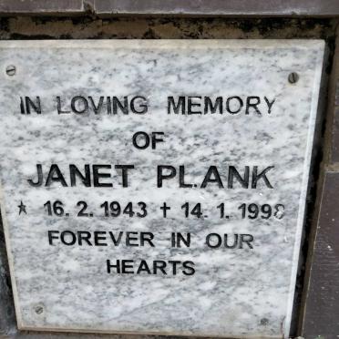 PLANK Janet 1943-1998