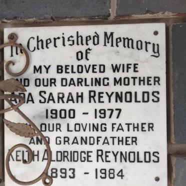 REYNOLDS Keith Aldridge 1893-1984 &amp; Ada Sarah 1900-1977
