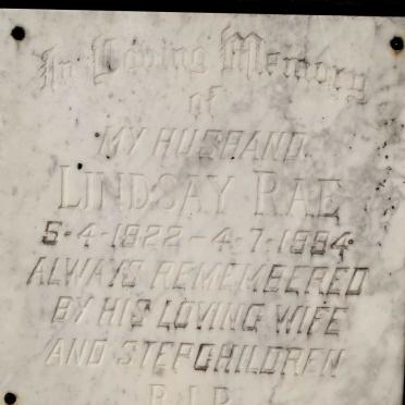 RAE Lindsay 1922-1994