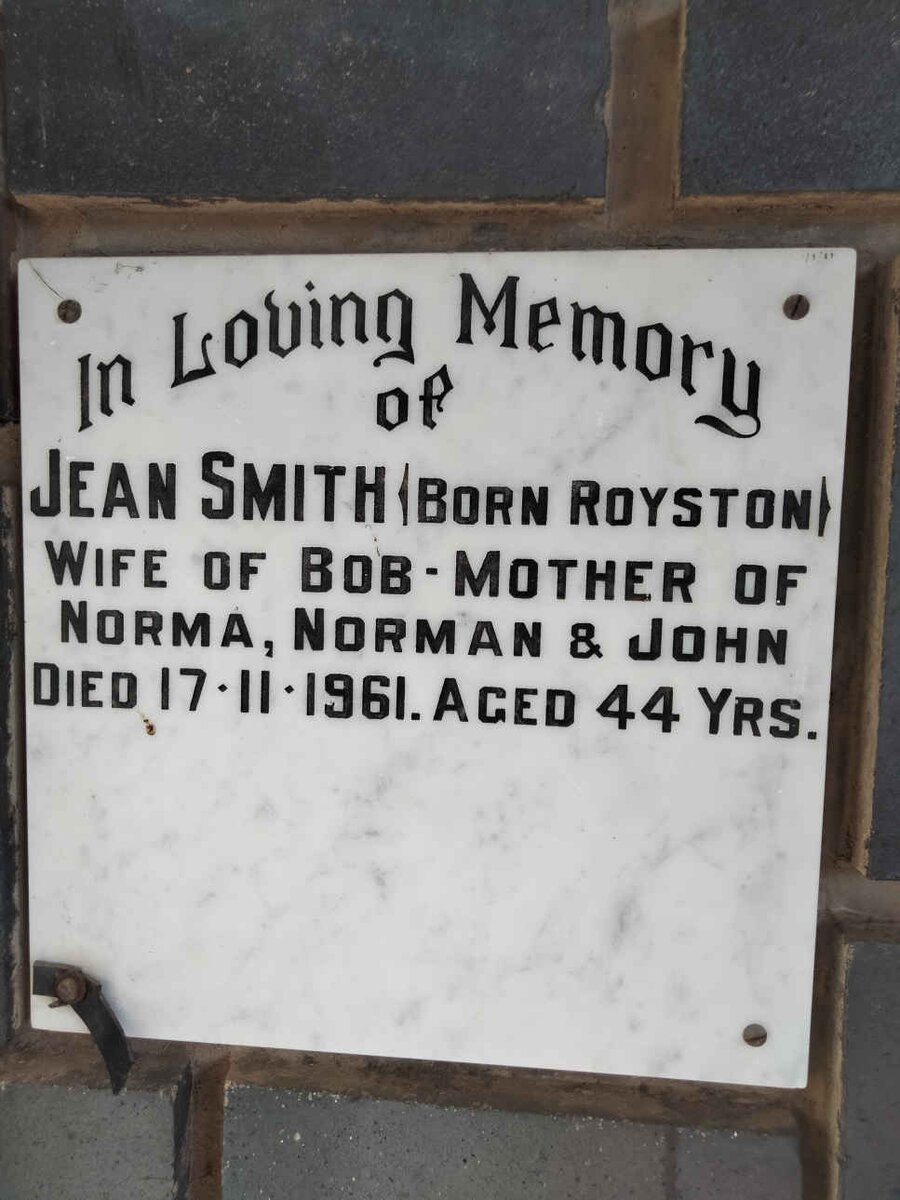 SMITH Jean nee ROYSTON -1961