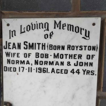 SMITH Jean nee ROYSTON -1961