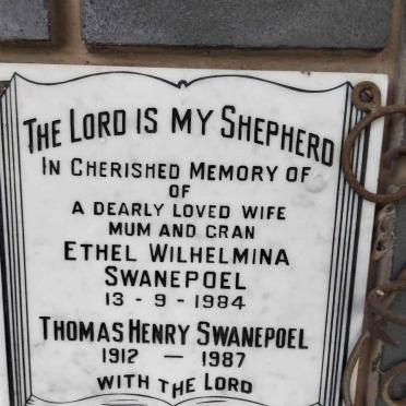 SWANEPOEL Thomas Henry 1912-1987 &amp; Ethel Wilhelmina -1984