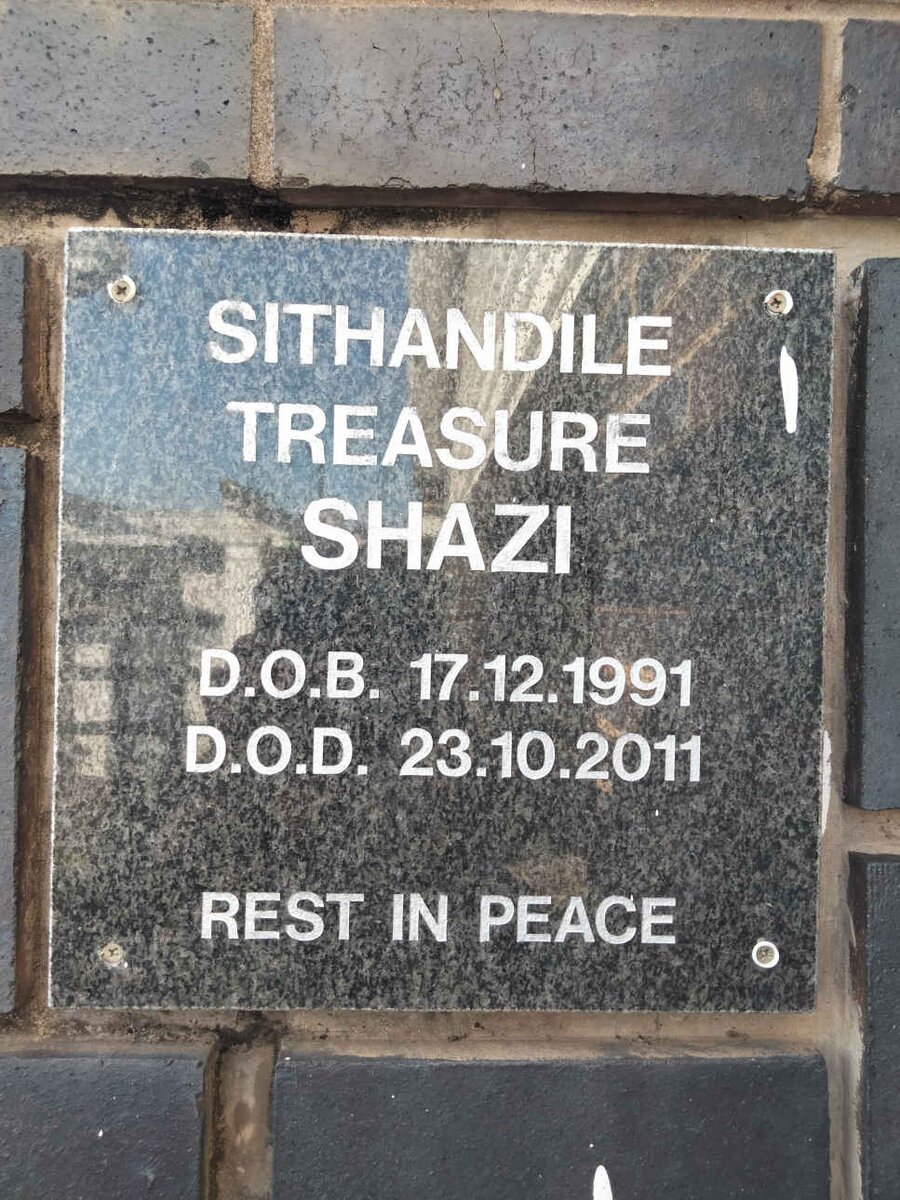 SHAZI Sithandile Treasure 1991-2011