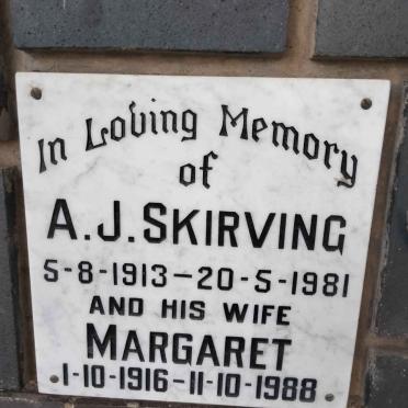SKIRVING A.J. 1913-1981 &amp; Margaret 1916-1988