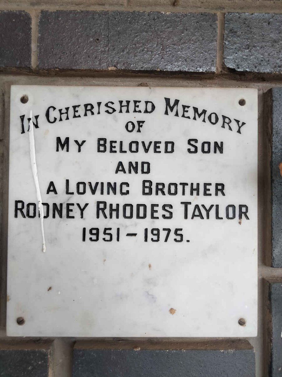 TAYLOR Rodney Rhodes 1951-1975