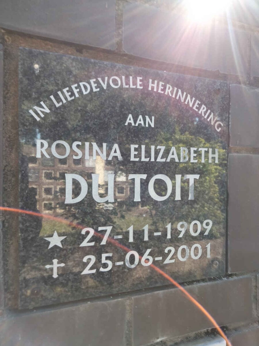 TOIT Rosina Elizabeth, du 1909-2001