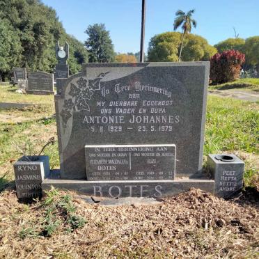 BOTES Antonie Johannes 1929-1979 &amp; Elizabeth Magdalena 1928-2016 :: BOTES Elize 1949-2016