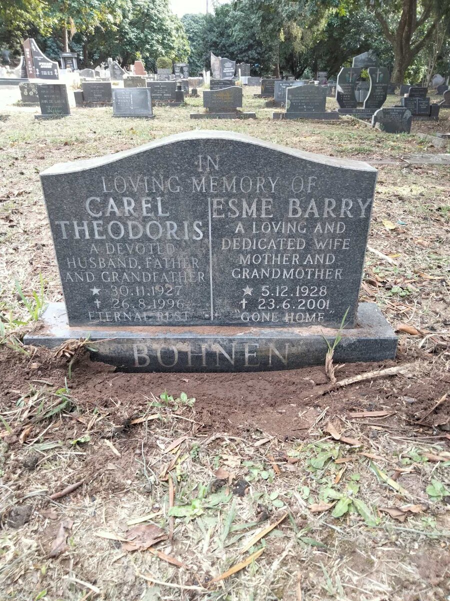 BOHNEN Carel Theodoris 1927-1996 &amp; Esme Barry 1928-2001