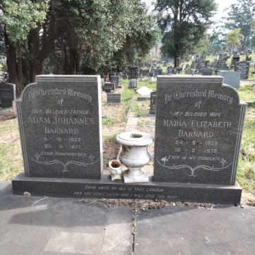 BARNARD Adam Johannes 1903-1977 &amp; Maria Elizabeth 1908-1972