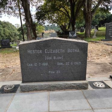 BOTHA Hester Elizabeth nee BLOM 1881-1969