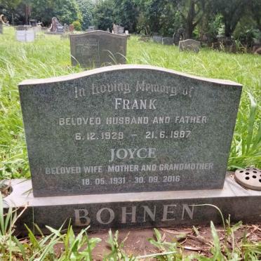BOHNEN Frank 1929-1987 & Joyce 1931-2016