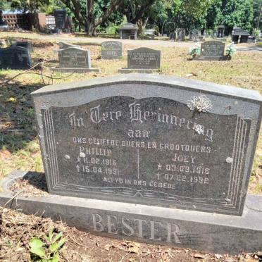 BESTER Phillip 1916-1991 &amp; Joey 1916-1992