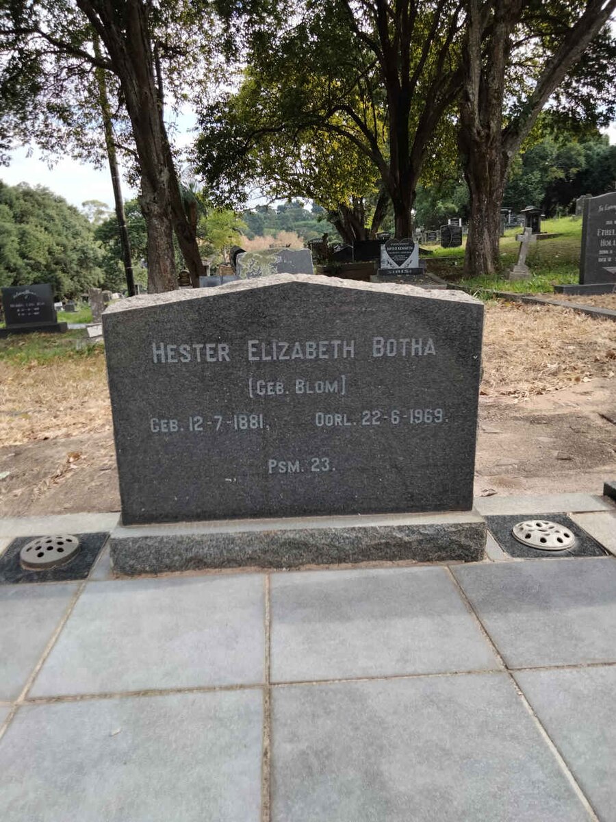 BOTHA Hester Elizabeth nee BLOM 1881-1969