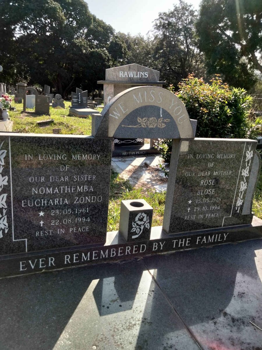 BLOSE Rose 1928-1994 :: ZONDO Nomathemba Eucharia 1961-1994